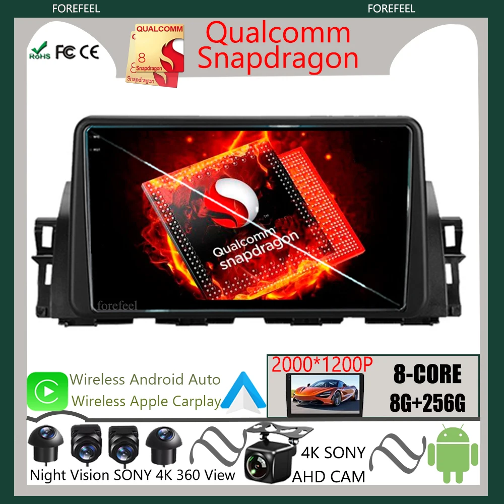 

Мультимедийный автомобильный плеер Qualcomm Snapdragon, Android, для Renault Kiger 2021, с GPS, навигацией, стерео, ЦП, HDR, QLED