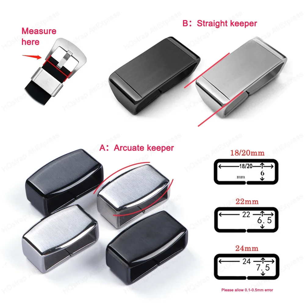 Premium Metal Ring Buckle Watch Band Keeper - Silicone Nylon Strap Accessories