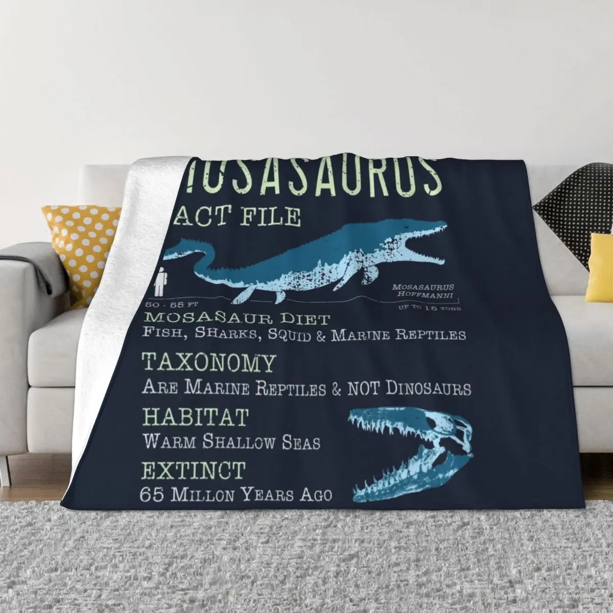 Fatti Mosasaurus Coperte Coperte Coperte Divani Di Decorazione Letto Plaid