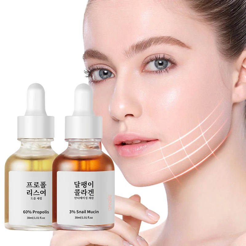 Ginseng Snail Serum Face Lift Tightening Moisturising Smooth Fine Lines Brighten Propolis Essence Gentle Moisturize Skincare