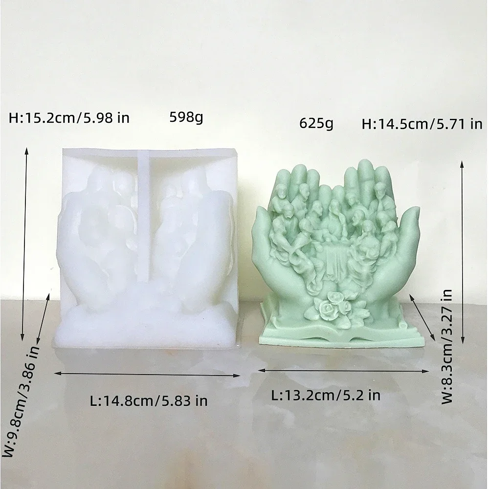 The Last Supper of The Jesus Family Candle Silicone Mold DIY Handmade Aromatherapy Soap Gypsum Candle Making Mould Home Decor
