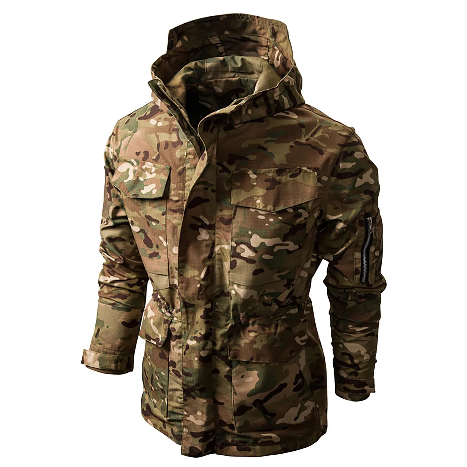 Men's Trench Military Camouflage Coat Male Autumn Winner Long Sleeve ...