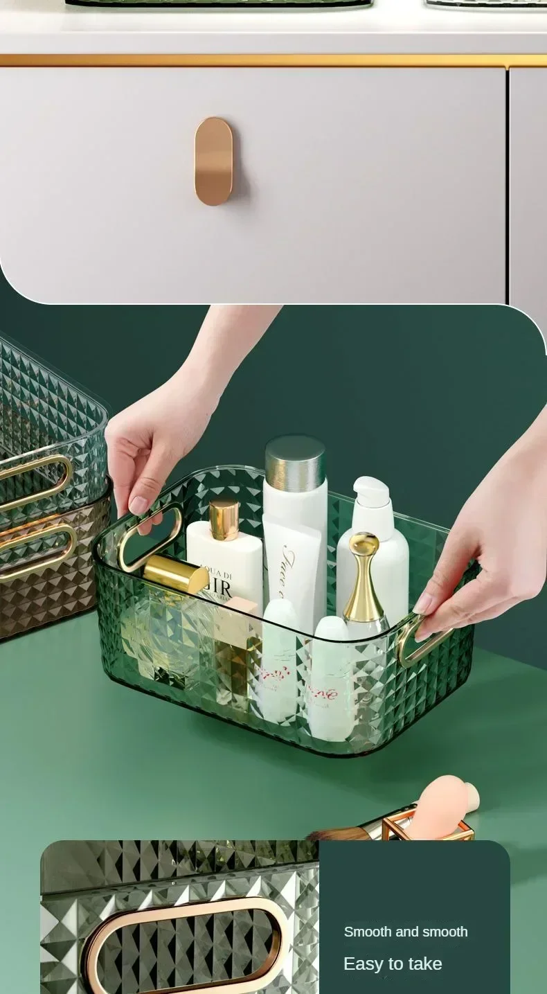 Description Picture 6 of itemFuturism Box Storage Bathroom Accessories Poatable with Handle Kitchen Desktop Makeup Organizers Basket Jewelry Organizer Box