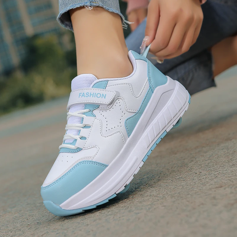 Scarpe da skate per bambini Moda Casual Sport Bambini Sneakers a 4 ruote per ragazzi e ragazze Regalo Calzature belle - immagine 6