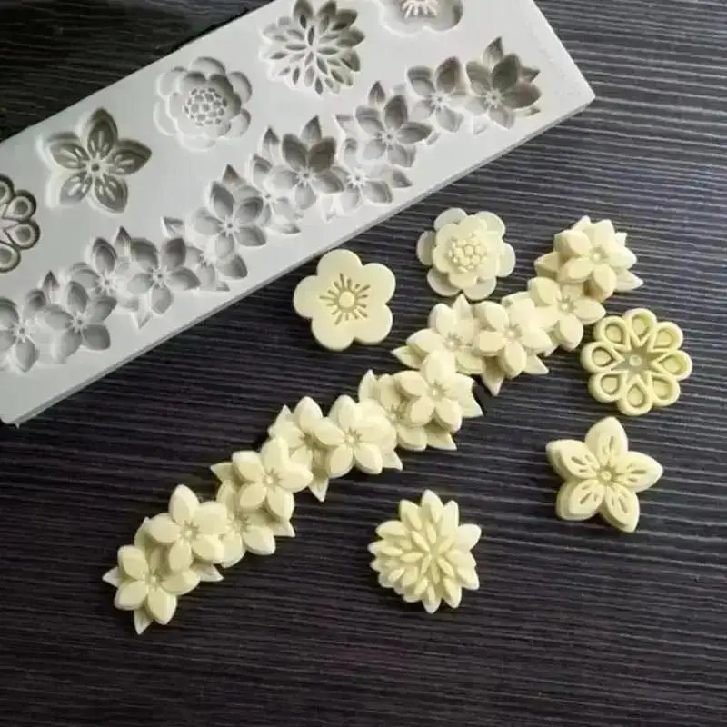 Multiple Silicone Flower Mold Creative Petal DIY Chocolate Candy Molds Kitchen Baking Cake Decor Aromatherapy Candle Mould