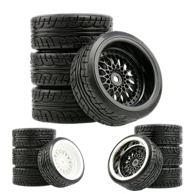 4PCS High-Grip 65mm RC Drift Tires & Wheels for 1/10 On-Road Racing - Durable Flat Run with Fast Shipping