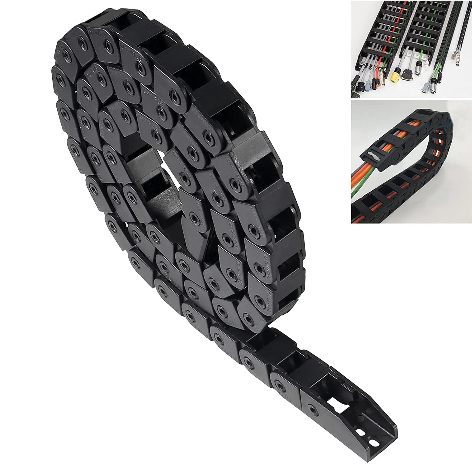 Catena Portacavi Nylon Nero, Cavo Portante Tipo Ponte Aperto, Stampanti 3D Su Entrambi I Lati, Serbatoio 1 Metro 25x38mm, Accessorio Macchina Per Incisione - 6