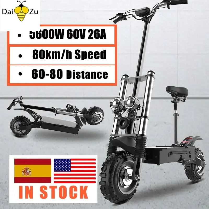 80 Km/H Scooter Elettrico Adulti Con Sedile 5600W 60V Doppio Motore E Batteria 60V 26Ah 100Km Longe Range Scooter Elettrico Per Adulti