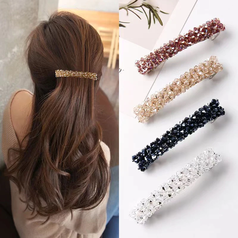 

Fashion Korean Crystal Pearl Hair Clips Elegant Women Barrettes Hairpins Hairgrips Headwear