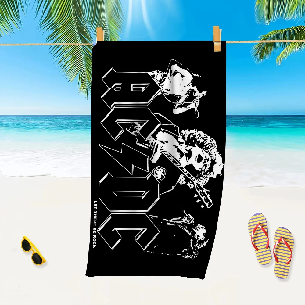 A-AC D-DC Band Towel Luxury Bathroom Hand Towels Cotton and Microfiber Back Personalized Gift Towel 6