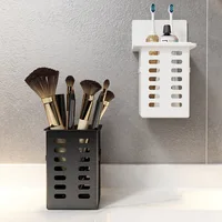 Plastic Wall-Mounted Drain Storage Rack Cosmetics Storage Box Chopstick Holder Pen Holder Kitchen Multifunctional Kitchen Basket 2
