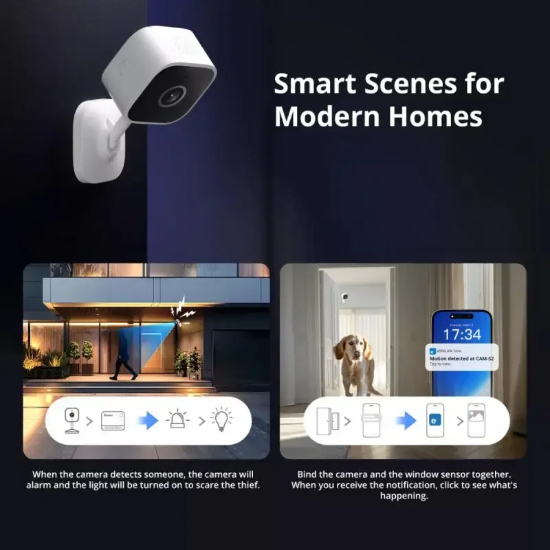 SONOFF CAM Slim Gen2 Smart Home Security Camera 1080P Live View Human Detection With Night Vision Work With Ewelink Alexa Google