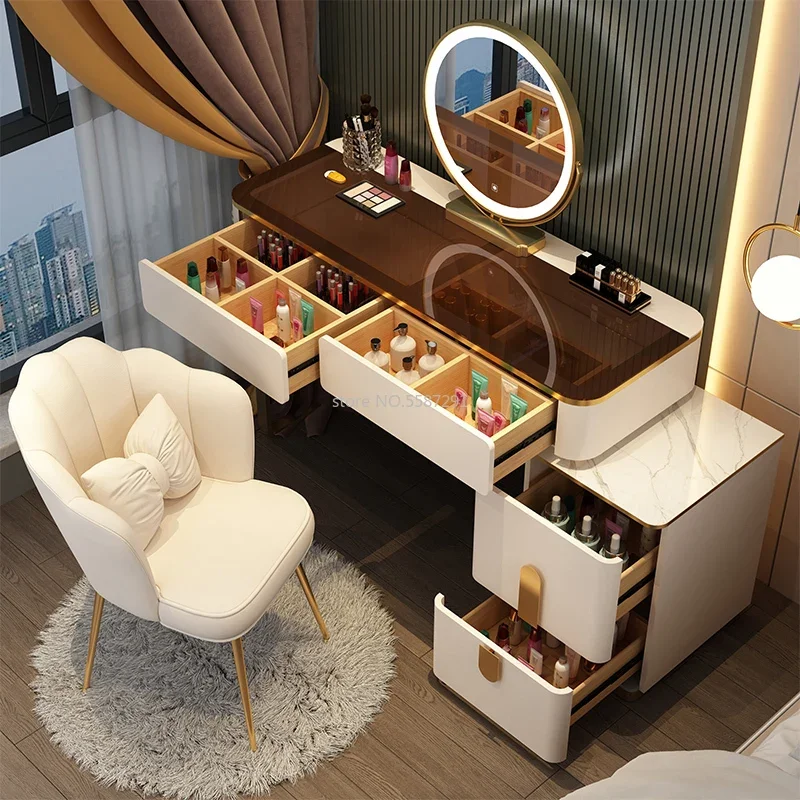 Mirrors Makeup Dressing Table with Drawer Lighting Led for Living Room Bedroom