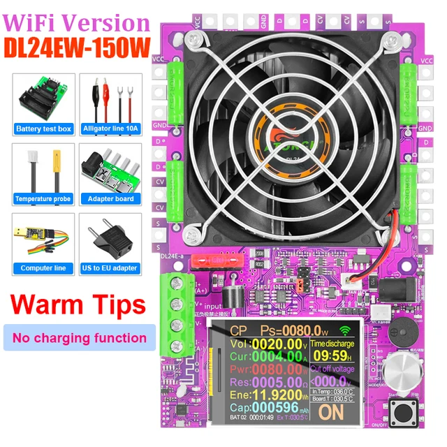 ATORCH DL24EW Tuya APP WiFi Smart Electronic Load Tester 18650 Voltage