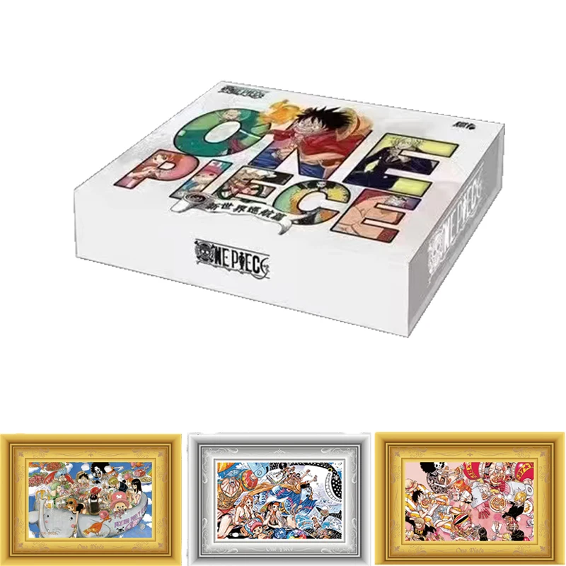 

Anime One Piece Luffy Character Collection Cards Limited Pure Gold Inlaid Floral LER Author Signature Group Photo Cards Kids Toy