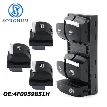 New Chrome 4F0959851H Master Window Switch Control Button For Audi A3 8P A6 S6 RS6 C6 Q7 2004 2005 2006 2007 2008 2009 2010 2011