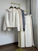 24 Autumn and Winter New Women's Cashmere Suit Hooded Zipper Top + High Waist Drawstring Leg Closing Pants Two Piece Set 1