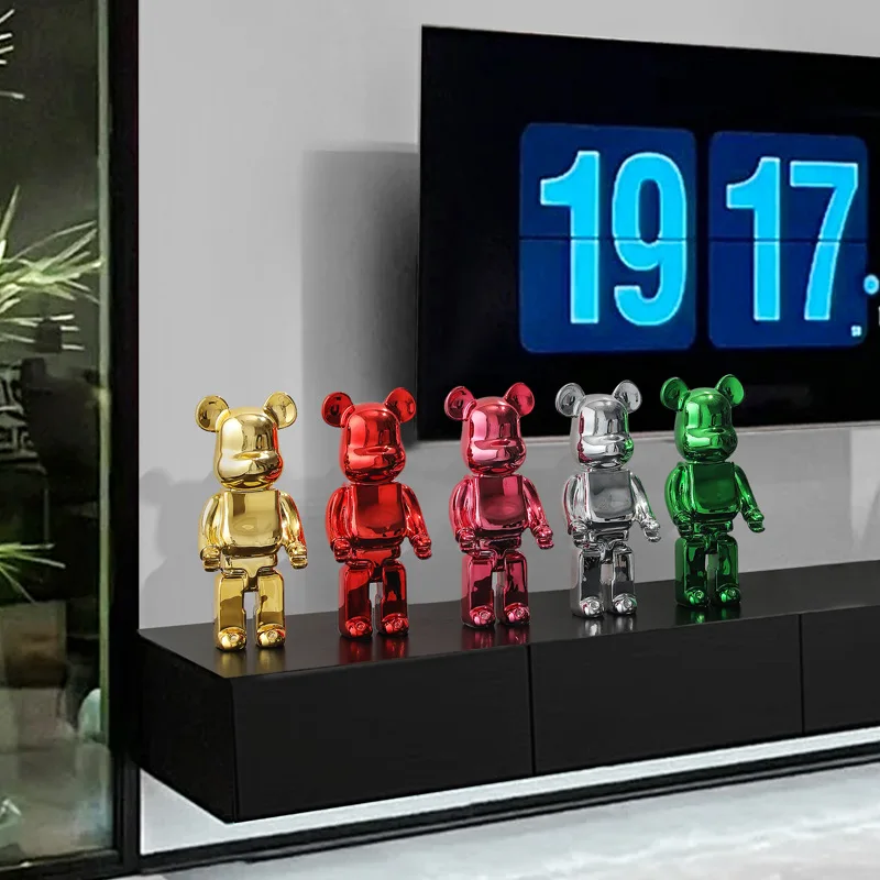 

Luxury Bearbrick Bear Statues and Sculptures Figure Ornaments Room Home Decor Figurines for Interior Decoration Desk Accessories