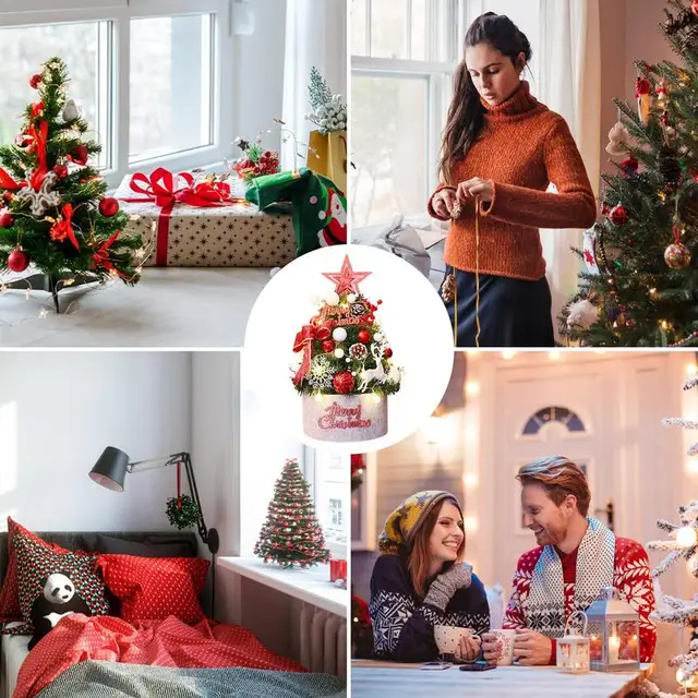 조명이 달린 미니 LED 크리스마스 트리로 축제 분위기를 고조시키세요