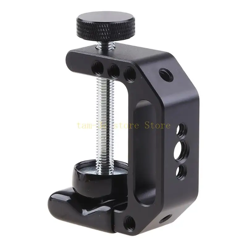 Camera C-Clamp Aluminum Multifunctional C Type Clip Desk Mount Stand with 1/4" 3/8" Screw Hole for DSLR Fill Light D0UA