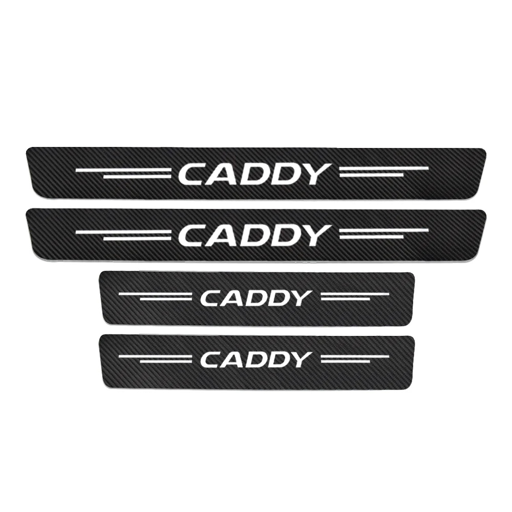 4PCS For Volkswagen VW CADDY 2010 2011 2012 2013 2014 2015 Car Door Sill Scuff Plate Decor Carbon Fiber Stickers Accessories |