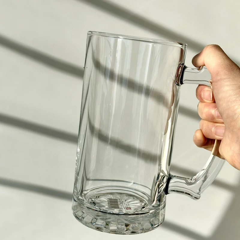 480ml Craft Beer Glass with Handle Drinkware Classic Thick Bottomed Wine Glass Party Bar Wine Utensils Heat Resistant Tea Cup