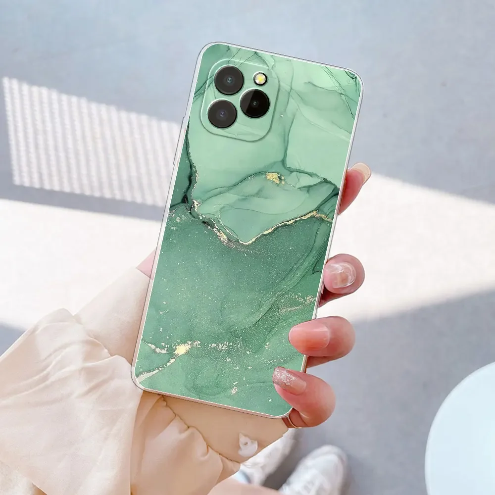 Oukitel C21 Pro Clear Marble Silicone Soft Case - Stylish Protective Cover