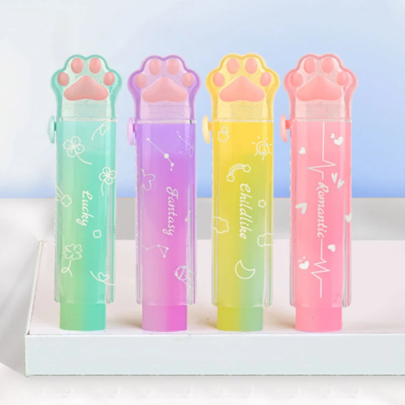 Cute Jelly Color Pencil Erasers Kawaii Rubber Erasers for Kids Writing Drawing Tools Korean Stationery School Office Supplies pencil eraser