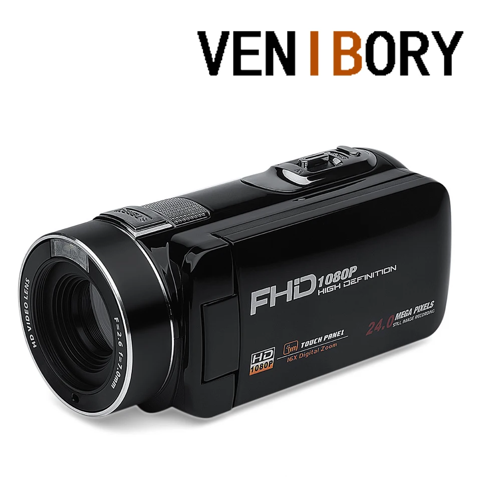 

VENIBORY 2022 New Digital Camera Full HD 1080P 16X Zoom Recorder Camcorder Mini 3'' Touch DV DVR 24MP Video Camera