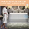 60"LED Floating Bathroom Double Vanity with Sink Combo, Modern High Gloss Wall Mounted Bathroom Storage Cabinet with 3 Hole Sink 3