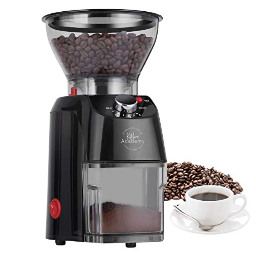 Conical Burr Electric Coffee Grinder for Home and Office Use - Stainless Steel Adjustable Burr Mill with 12 Precise Grind Setti