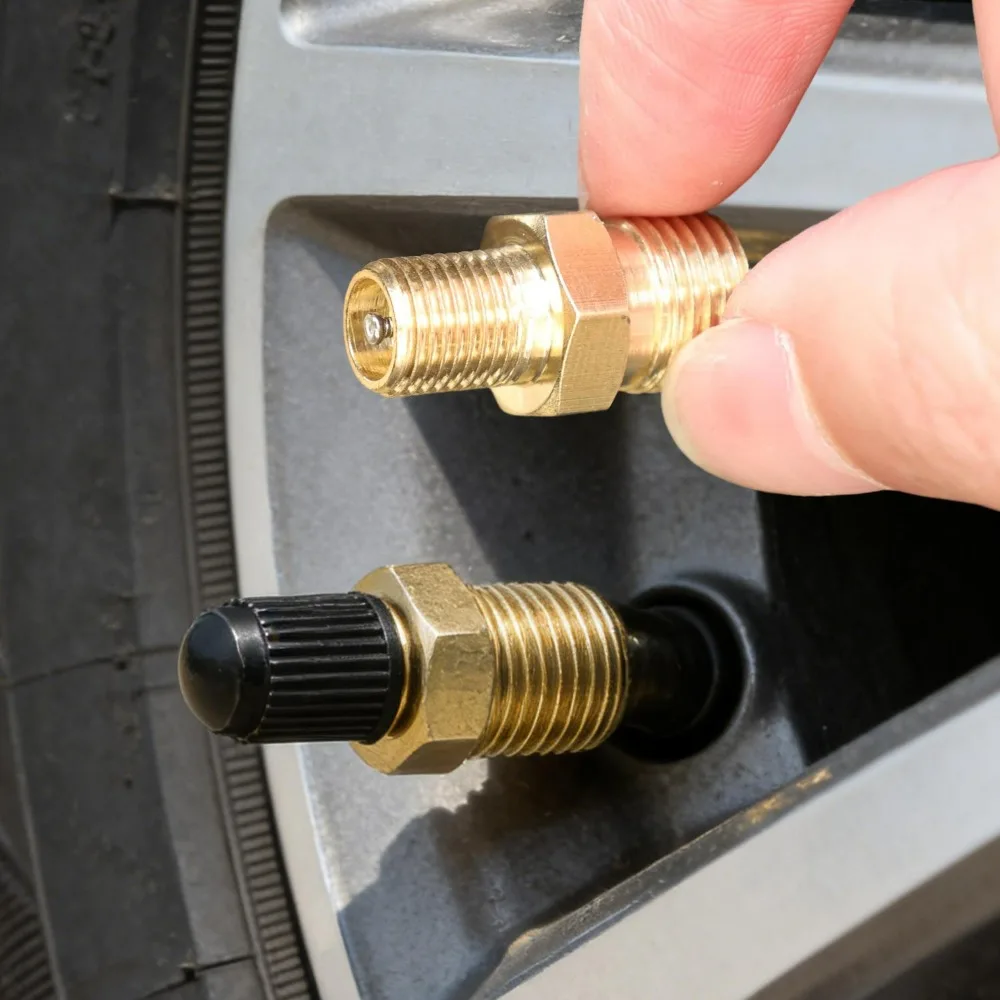 유니버셜 황동 타이어 밸브 스템 1/4 NPT 1/8 NPT M10*1 자동차 오토바이 튜브리스 밸브 코어 나사산 하드웨어 솔리드 구리 자동차 부품