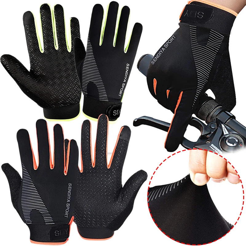 

Anti-Slip Cycling Gloves Touchscreen Bike Gloves Sports Fitness Shockproof Full Finger Breathable Bicycle Glove for Men Woman