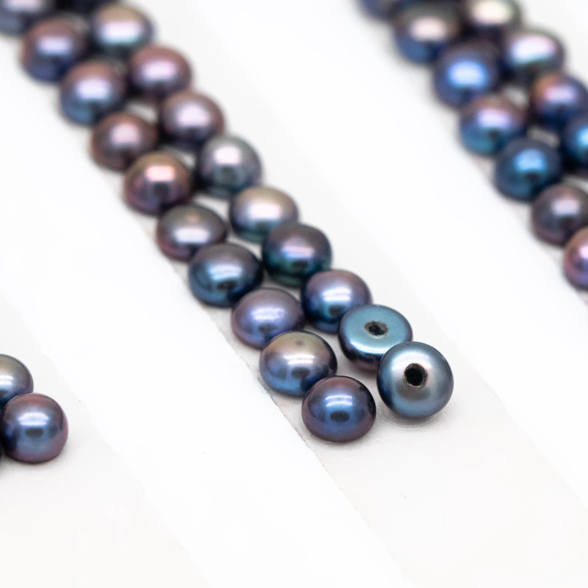 

Freshwater Button Pearls 2.5-3mm, Half-Drilled Cabochon Pearls for Earring Stud, Black Brown -(PL75)