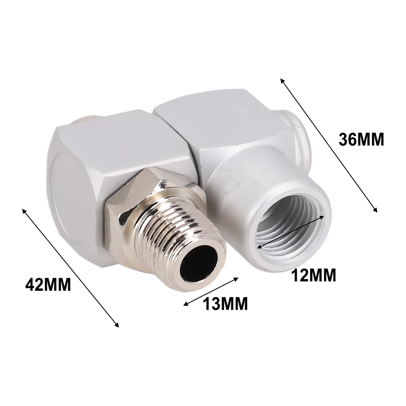

Swivel Air Connector Aluminum Silver Universal Adapter 1/4\" 12.5mm Adapter Connector Pneumatic Part Brand New