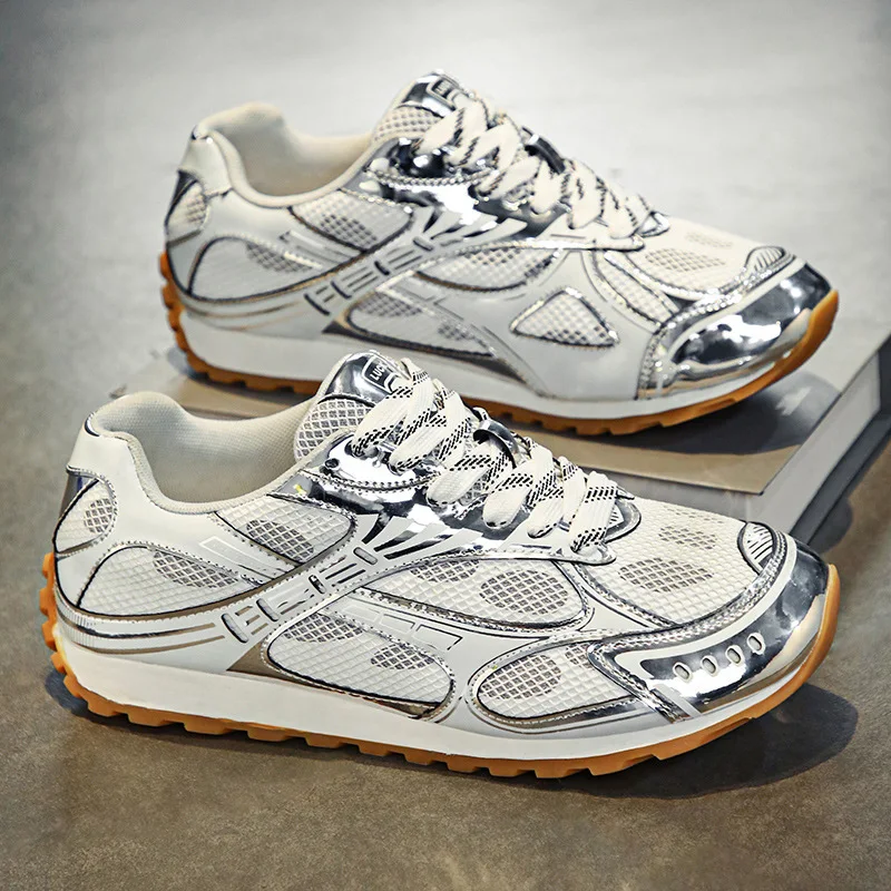 Baskets élégantes à lacets pour hommes, chaussures décontractées toutes saisons, style rétro printemps-été, chaussures de skate 1