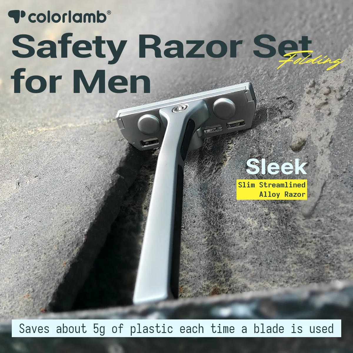 Metal Safety Razor Manual Razor for Men Single Edge Shaver for Shaving Hair Zinc Alloy with 30 PCS Blades