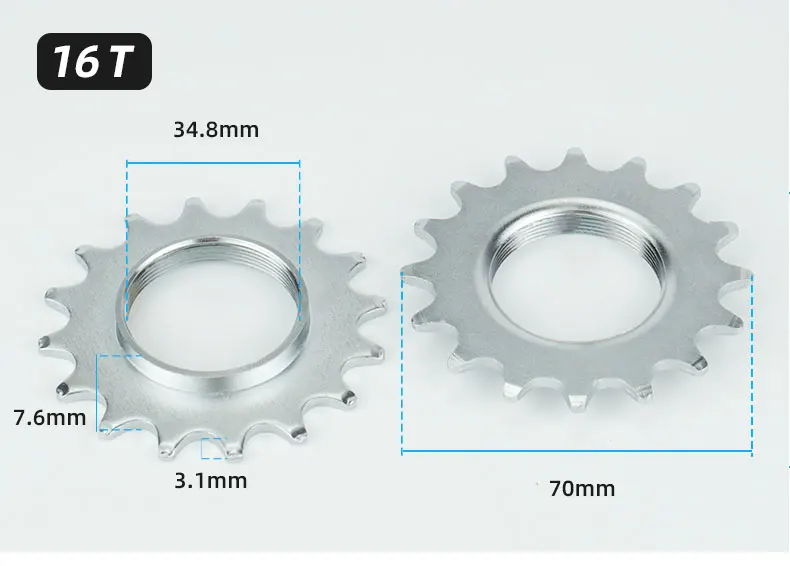 Fahrrad Fixed Gear 13T 14T 15T 16T 17T 18T Freilauf Zahnradnaben Verriegelung 1 Geschwindigkeit Fixie Fahrrad Gewinde Sicherungsringe – Detail 11