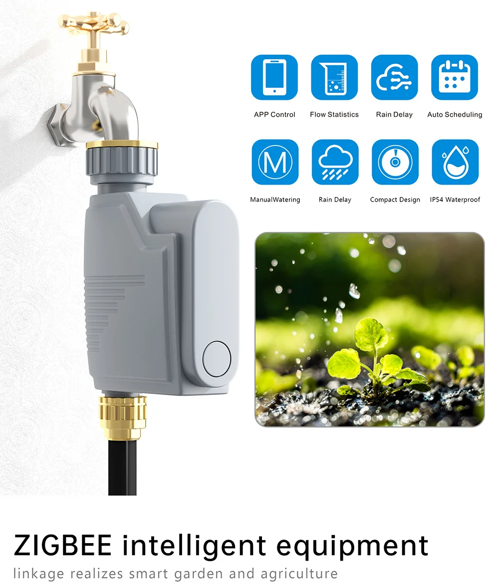 ZIGBEE WIFI Garden Watering Timer Smart Sprinkler Drip Irrigation System Built-in Water Flow Recorder Water Controller TUYA micro sprinkler irrigation kit