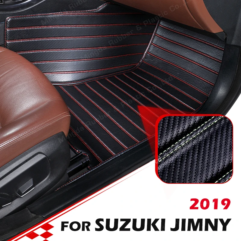 

Custom Carbon Fibre style Floor Mats For Suzuki Jimny 2019 Foot Carpet Cover Automobile Interior Accessories