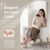 COLAMY Modern Wingback Living Room Chair, Upholstered Fabric Accent Armchair, Single Sofa Chair with Lounge Seat and Wood Le 4