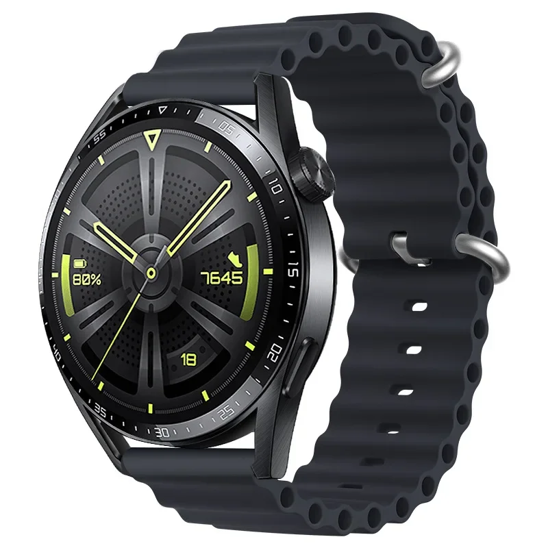 Silicone Ocean Strap - 20mm/22mm Size Adjustable Fitness Watch Band Bracelet