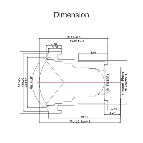Witrue HD CCTV 렌즈, 고프로 DJI, SJCAM, SJ7 카메라용 왜곡 없음, IR 필터 포함, 650nm, 1/2.3 인치, F2.6, 4K HFOV, 12MP, 3.8mm 6