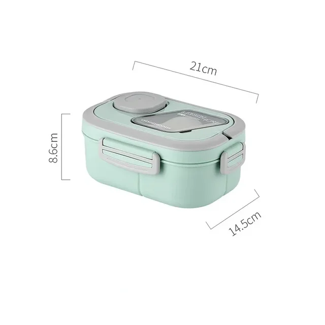 Boîte à lunch portable réutilisable, compartiment double couche, bento, poignée de transport, camping en plein air, repas, collation, nourriture, beaucoup, 1200ml 6
