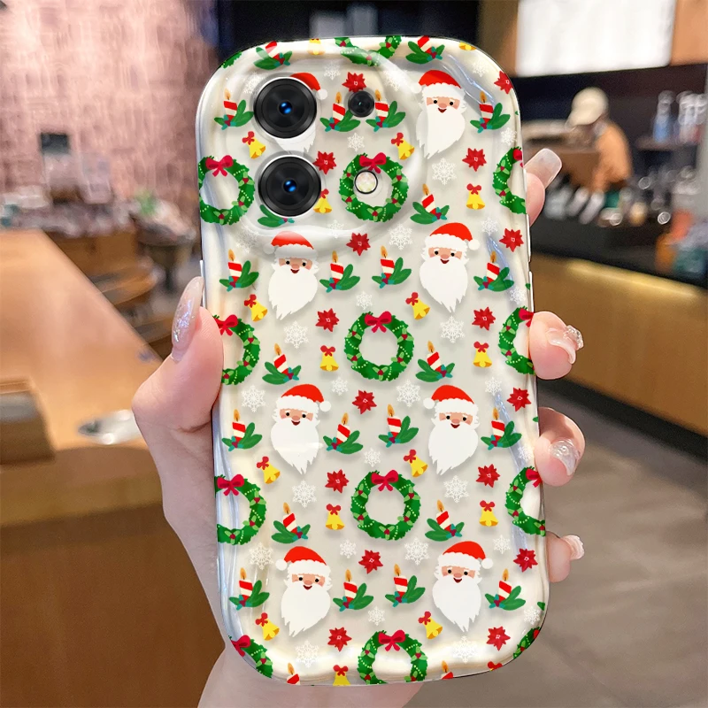 Santa Claus Christmas 3D Wave Pattern Phone Case