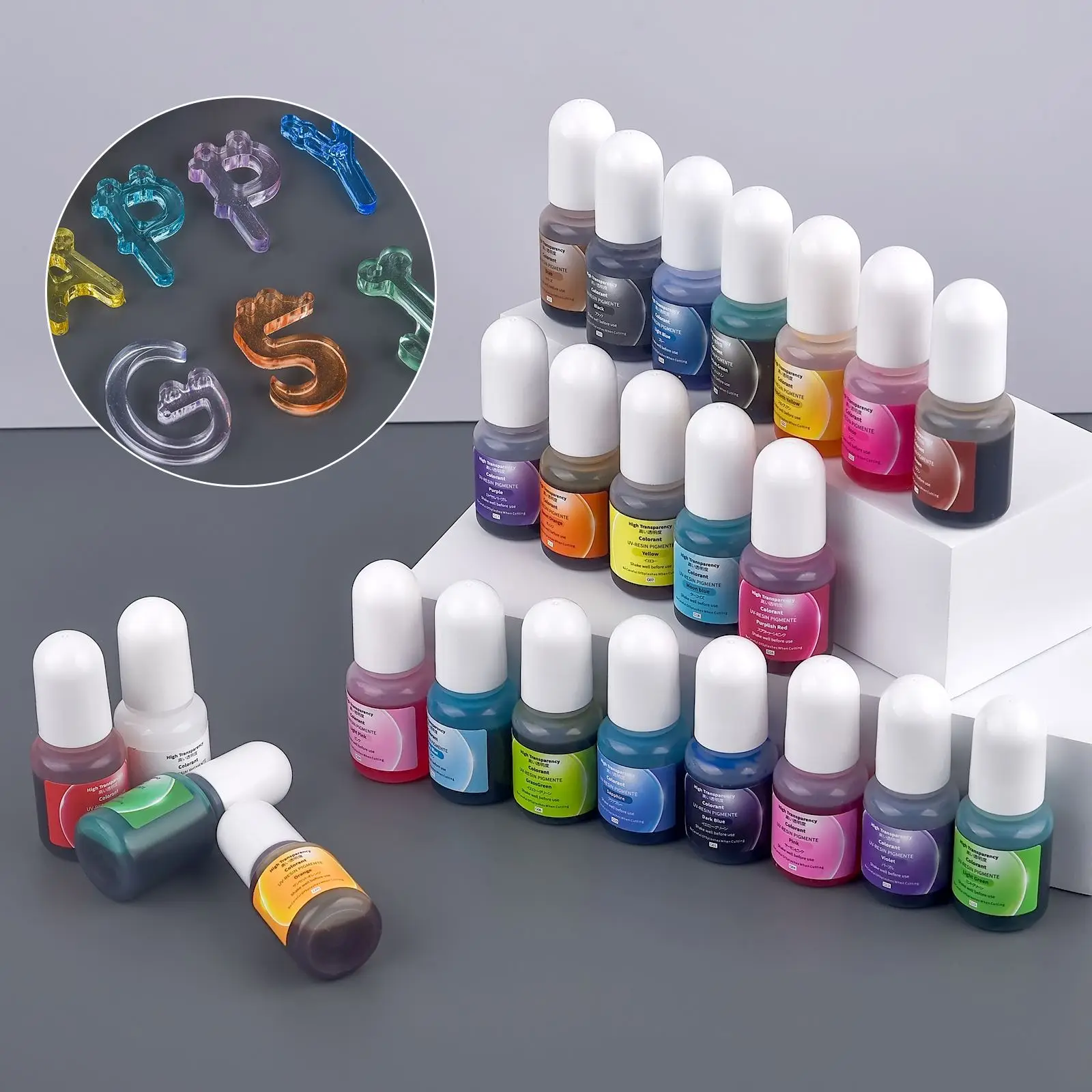 Epoxy Resin Pigment 24 Colors Resin Dye Liquid Colorant 5ml/Bottle For Mold Coloring Jewelry Making Art Crafts