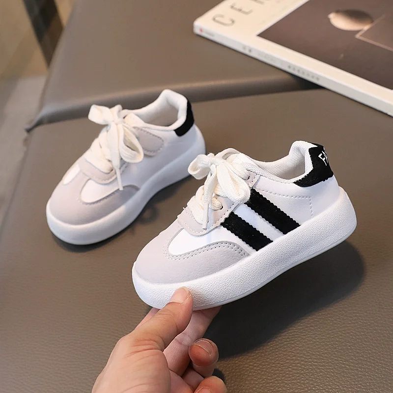 Children's Sports Sneakers Autumn Winter New Girls' Casual Shoes Boys' Forrest Gump Shoes Fashion Soft Sole Black Silver Pink 4