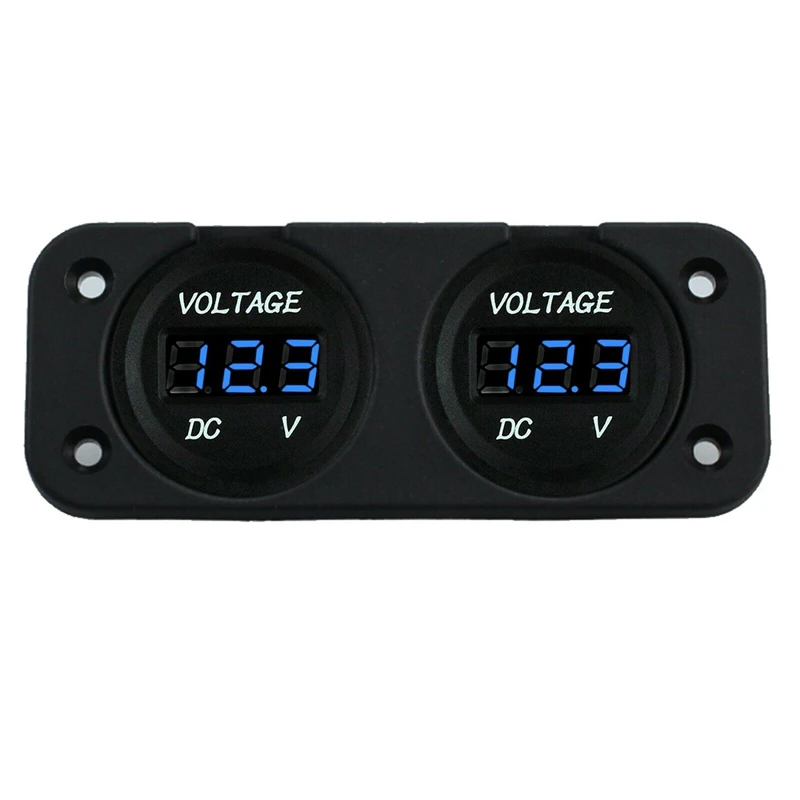 DC 12V/24V 디지털 전압계 방수 자동차 듀얼 배터리 LED 디지털 전압계 보트 전압 해양 게이지