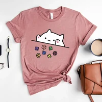 Cat Throwing Dice T-Shirt Role Playing Game Shirt Cute Cat Graphic Tee RPG Tee Funny DND Gaming Shirts Retro Short Sleeve Tshirt 2