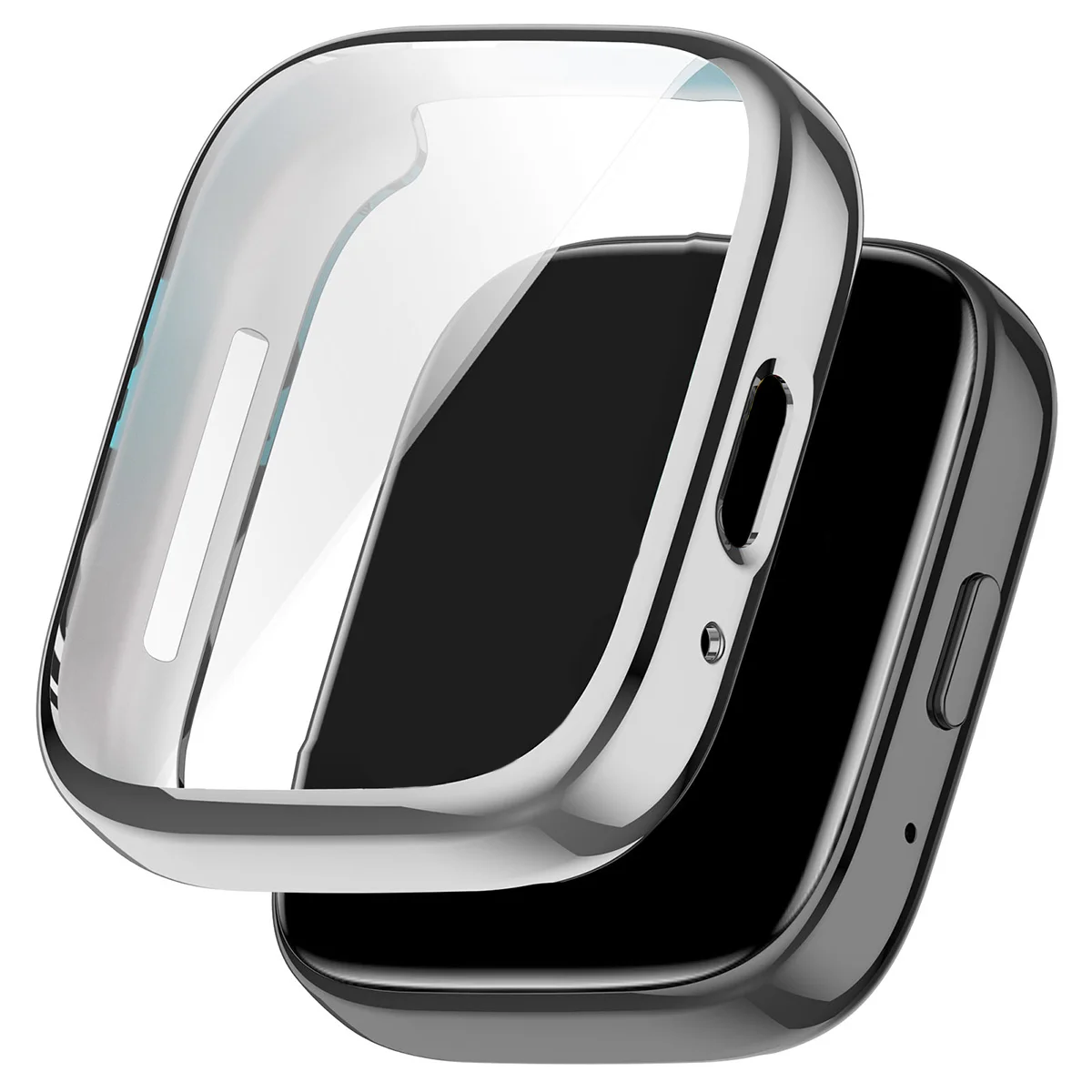 TPU Soft Silicone Smartwatch Case with Glass Screen Protector Cover